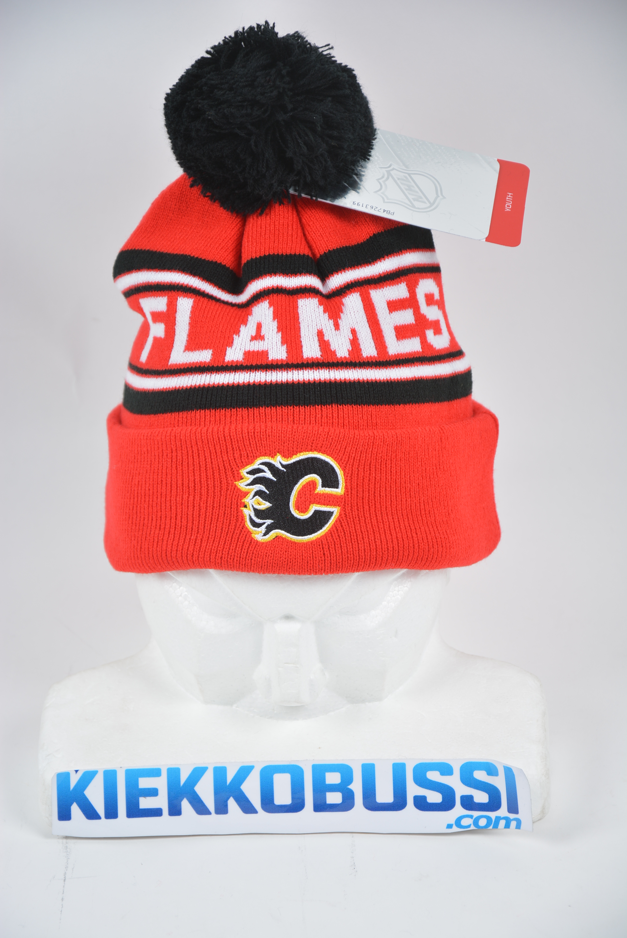 Calgary Flames Cuff Pom kids NHL beanie 