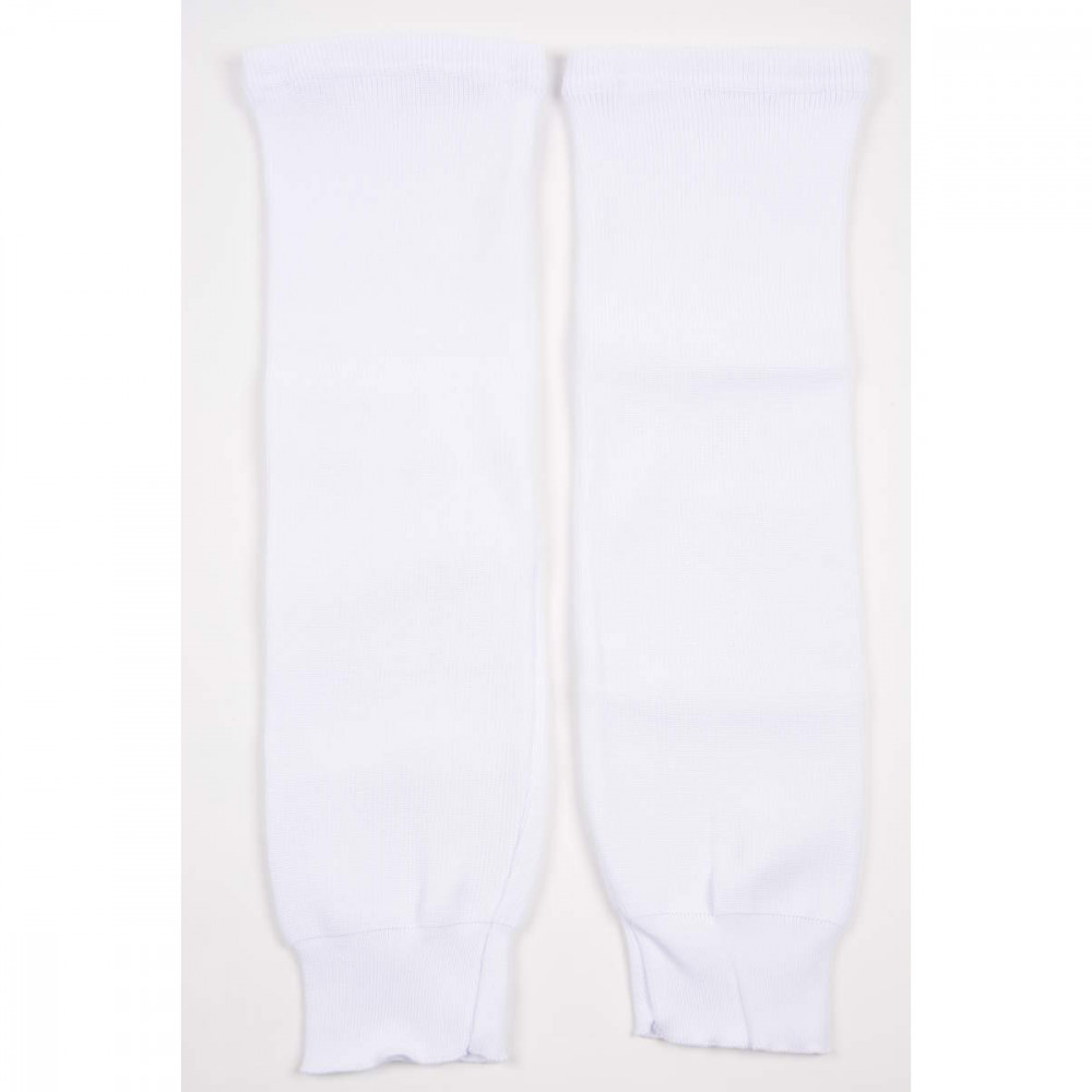 Knitted hockey sock, white (pair)