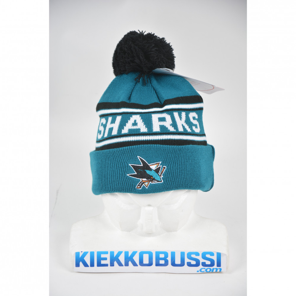 San Jose Shark Cuff Pom kids NHL beanie 