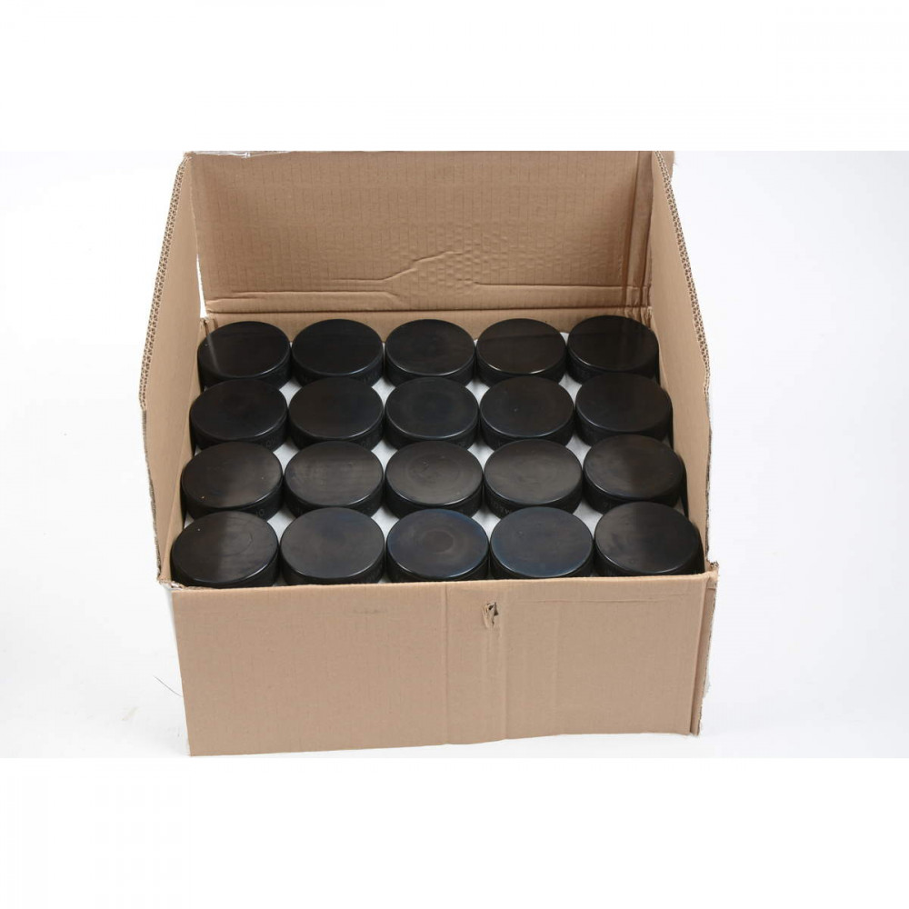 Box of 100 black pucks