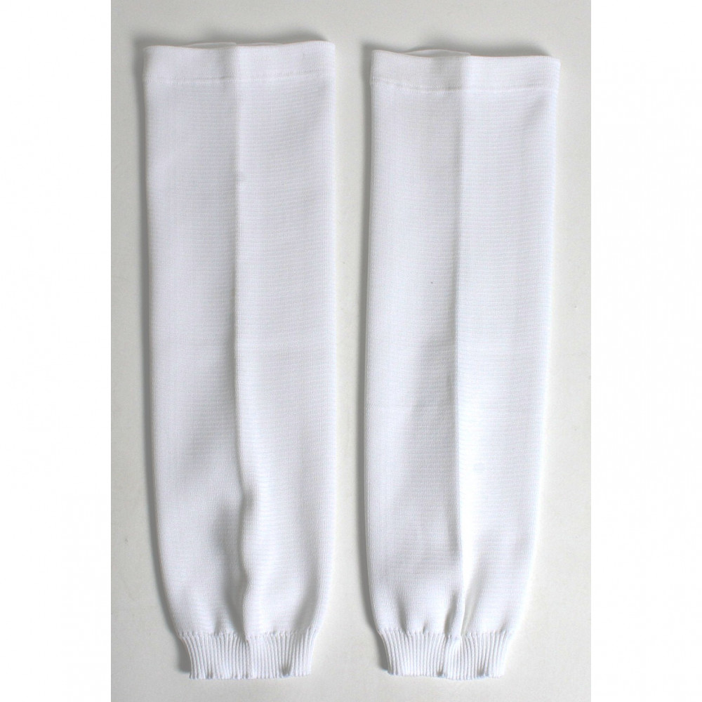 Knitted hockey sock, white (pair) YTH