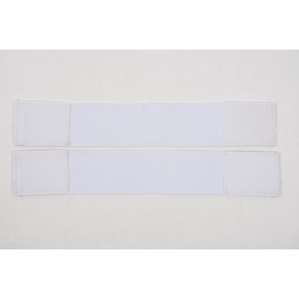 Elastic straps with velcrol, white (pair)