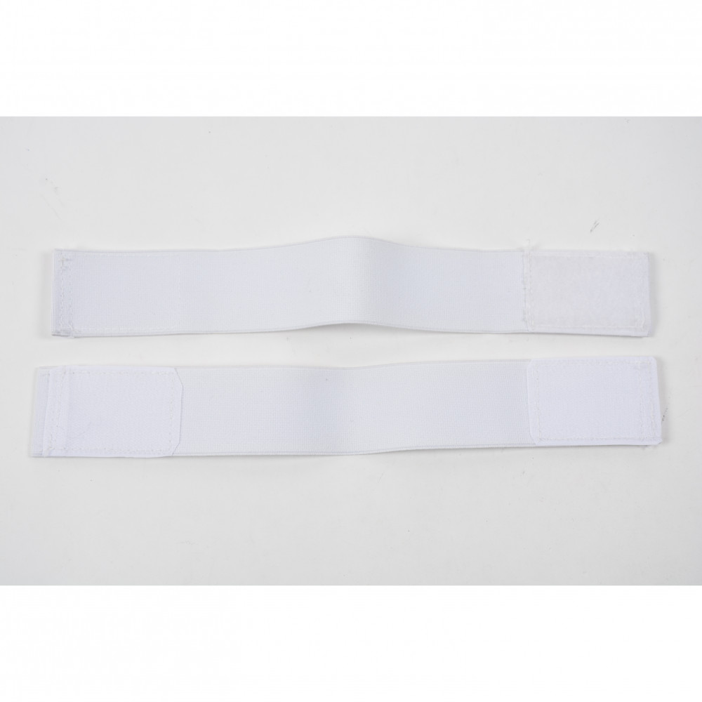 Elastic straps with velcro, white(pair)