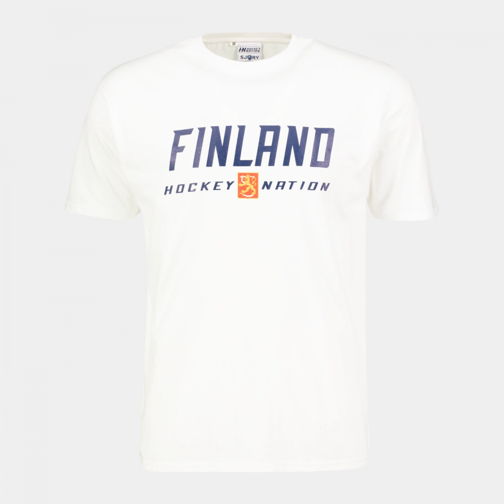 Hockey Nation Suomi Finland T-paita, valkoinen Heiskanen