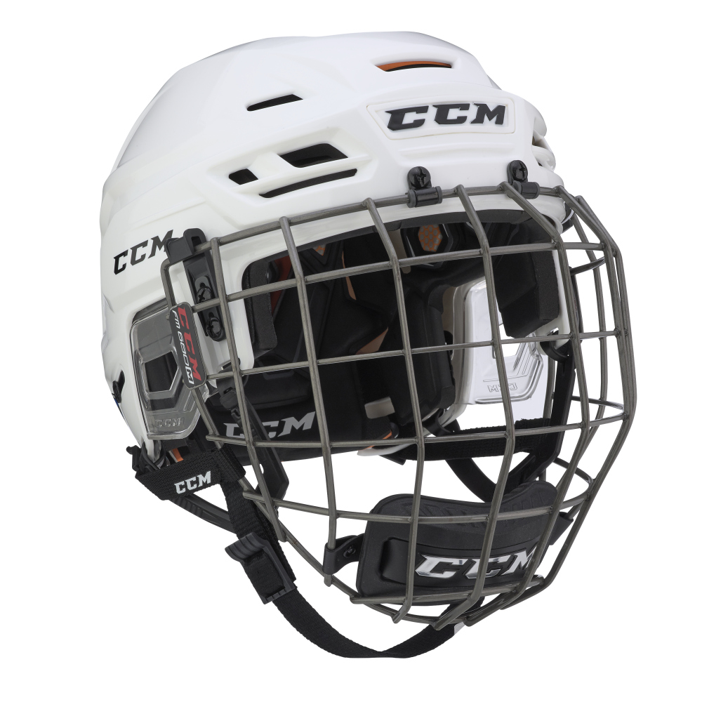 Ccm Tacks 710 helmet and cage white