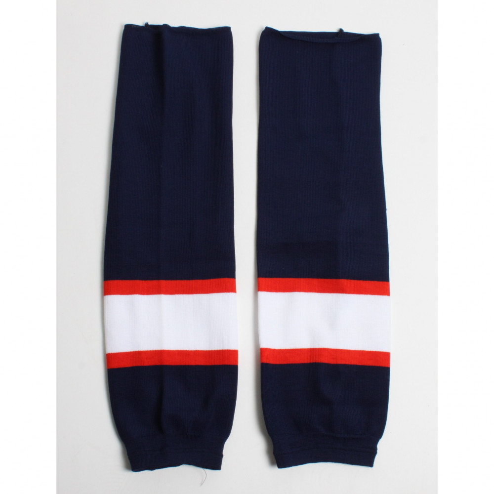 Edge knit hockey socks, navy red white Junior