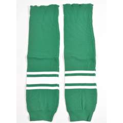 Knitted hockey sock green-white (pair)