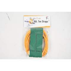 HAL leg pad toe straps, green/yellow