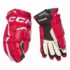 CCM JETSPEED FTW HANSKAT SR PUNAINEN/VALKOINEN 